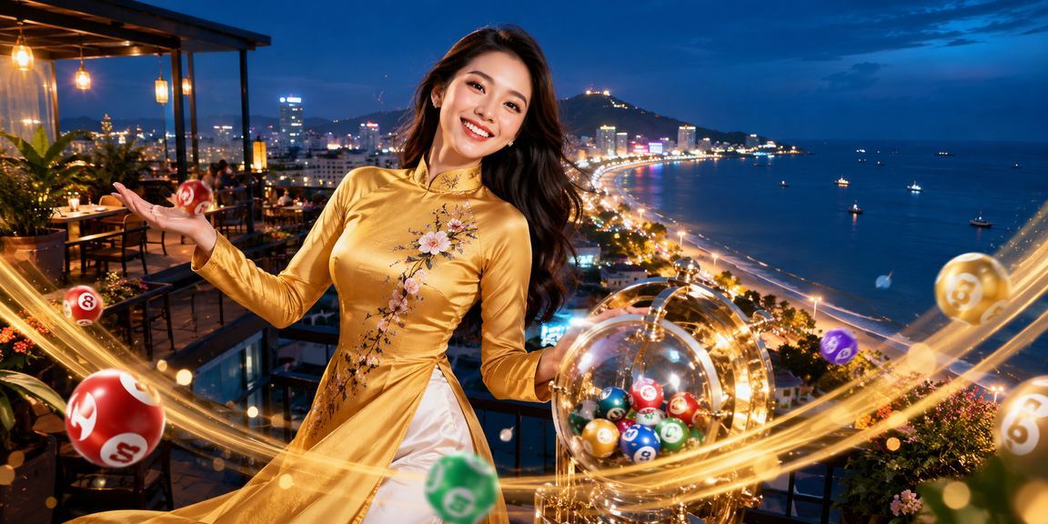 Người chơi xổ số tại Vũng Tàu mặc áo dài truyền thống tham gia trò chơi trực tuyến